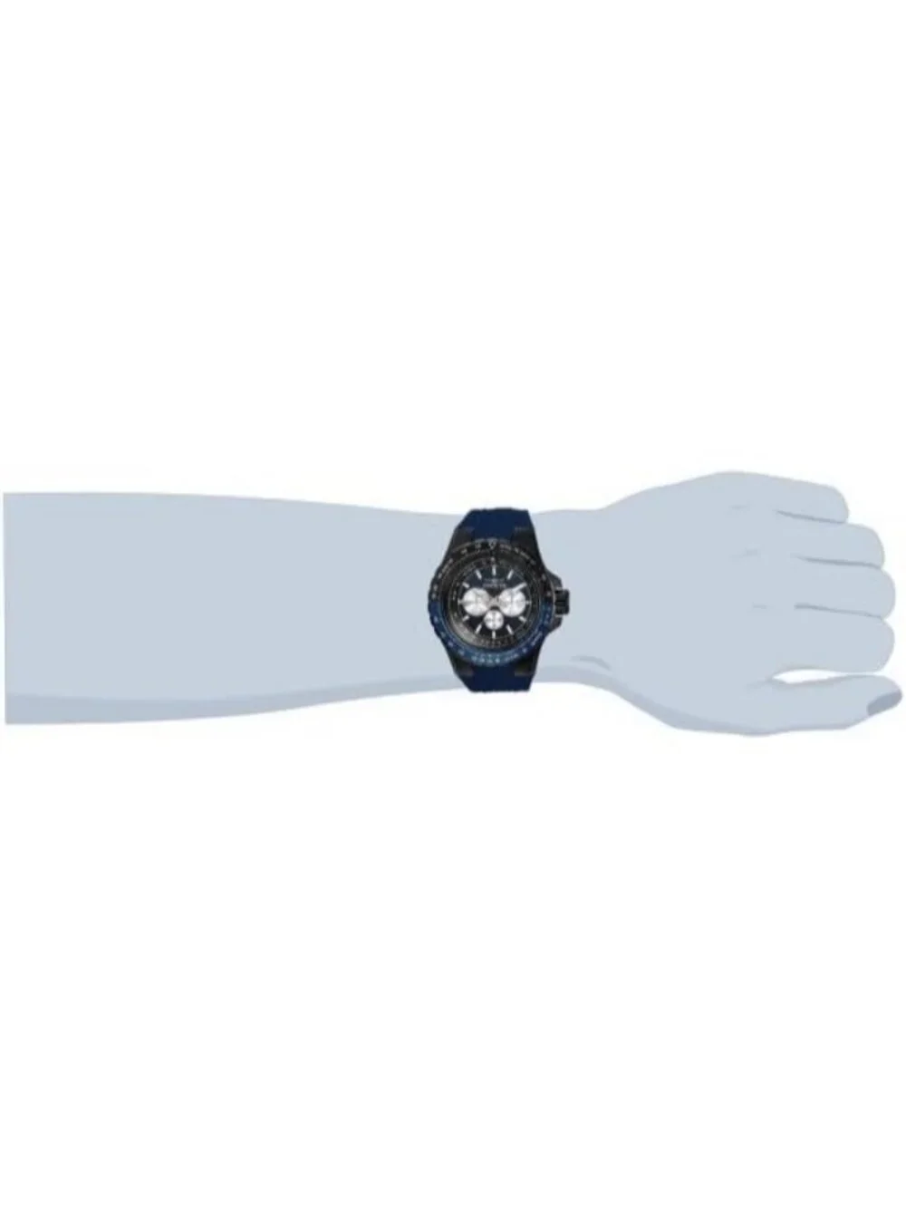 Men's Blue Rubber Band Solid Aviator Analog Quartz Swimming Luminous Round Watch